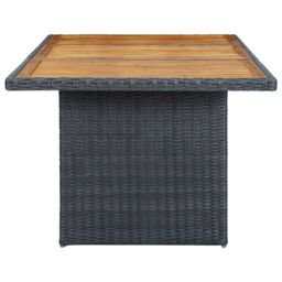 Berkfield Home Garden Table Dark Grey Poly Rattan & Solid Acacia Wood - thumbnail 3