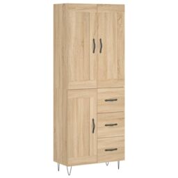 Berkfield Home Highboard Sonoma Oak 69.5x34x180 cm Engineered Wood in Brown - thumbnail 2