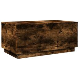 Berkfield Home Coffee Table with LED Lights Smoked Oak 90x50x40 cm in Brown - Size: 90 x 50 x 40 cm - thumbnail 9