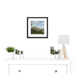 Artery8 Frans Jansz Post View Of Olinda Brazil Painting 8X8 Inch Square Wooden Framed Wall Art Print Picture with Mount in Black - thumbnail 2