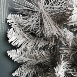Samuel Alexander 50cm Premier Snow Tipped Silver Christmas Glitter Door Wreath Decoration - thumbnail 2