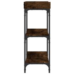Berkfield Home Decorative Console Table with Shelves Smoked Oak 100x30x80 cm in Brown - Size: 100 x 30 x 80 cm - thumbnail 5