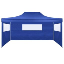 Berkfield Home Professional Folding Party Tent with 3 Sidewalls 3x4 m Steel Blue - thumbnail 2