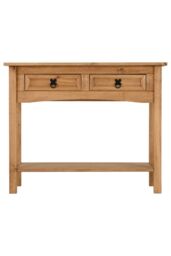 Seconique Corona 2 Drawer Console Table With Shelf in Natural - thumbnail 4
