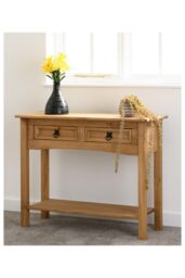 Seconique Corona 2 Drawer Console Table With Shelf in Natural - thumbnail 1