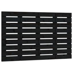Berkfield Home Wall Headboard Black 96x3x63 cm Solid Wood Pine - Size: 96 x 3 x 63 cm - thumbnail 2