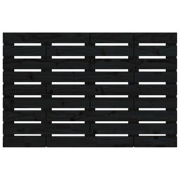 Berkfield Home Wall Headboard Black 96x3x63 cm Solid Wood Pine - Size: 96 x 3 x 63 cm - thumbnail 4