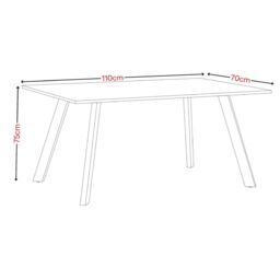 EONLION 4-6 Person Wood Dining Table Metal Legs in Black - thumbnail 2