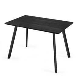 EONLION 4-6 Person Wood Dining Table Metal Legs in Black - thumbnail 3