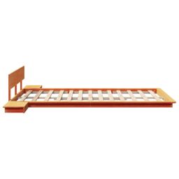 Berkfield Home Floor Bed Frame with Bedside Tables Wax Brown 135x190cm Solid Wood - Size: 135x190 cm - thumbnail 6