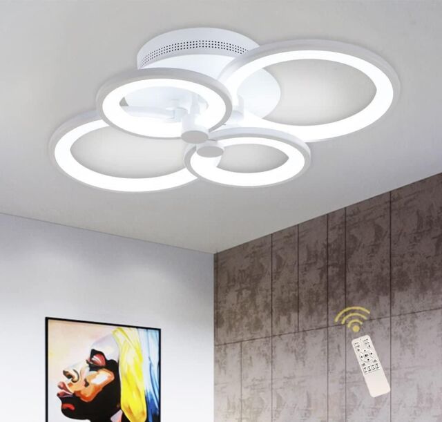 Garwarm Dimmable LED Ceiling Light Flush Mount Acrylic Metal in White - image 1