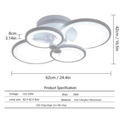 Garwarm Dimmable LED Ceiling Light Flush Mount Acrylic Metal in White - thumbnail 6