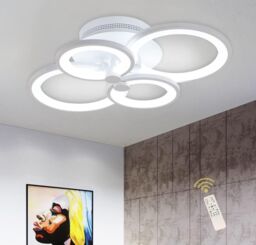 Garwarm Dimmable LED Ceiling Light Flush Mount Acrylic Metal in White - thumbnail 1