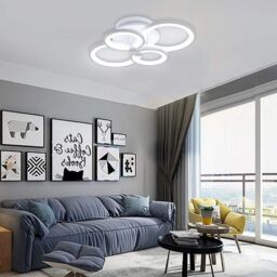 Garwarm Dimmable LED Ceiling Light Flush Mount Acrylic Metal in White - thumbnail 5