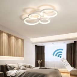 Garwarm Dimmable LED Ceiling Light Flush Mount Acrylic Metal in White - thumbnail 4