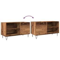 Berkfield Home Record Cabinet Old Wood 84.5x38x48 cm Engineered Wood in Brown - thumbnail 7