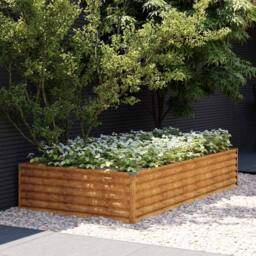 Berkfield Home Garden Raised Bed 195x100x36 cm Corten Steel in Brown - Size: 195 x 100 x 36 cm - thumbnail 2