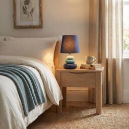 Happy Homewares Ceramic Pebble Table Lamp with Midnight Blue Teal & Duck Egg Colours - thumbnail 5