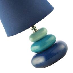 Happy Homewares Ceramic Pebble Table Lamp with Midnight Blue Teal & Duck Egg Colours - thumbnail 3