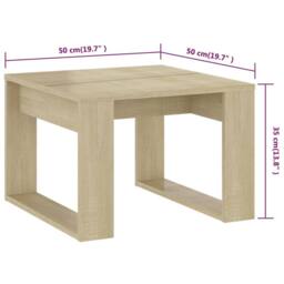 Berkfield Home Side Table Sonoma Oak 50x50x35 cm Engineered Wood in Light Tan - Size: 50 x 50 x 35 cm - thumbnail 7