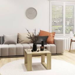 Berkfield Home Side Table Sonoma Oak 50x50x35 cm Engineered Wood in Light Tan - Size: 50 x 50 x 35 cm