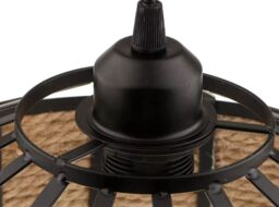 Modcraft Industrial Pendant Lamp with Metal & Hemp Rope Design in Natural - thumbnail 5