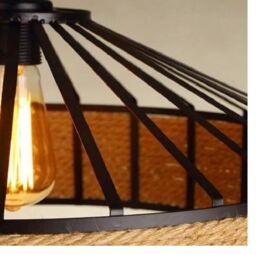 Modcraft Industrial Pendant Lamp with Metal & Hemp Rope Design in Natural - thumbnail 7