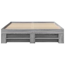 Berkfield Home Bed Frame without Mattress Grey Sonoma 120x200 cm Engineered Wood - Size: Small Double - thumbnail 5