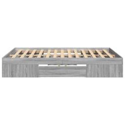 Berkfield Home Bed Frame without Mattress Grey Sonoma 120x200 cm Engineered Wood - Size: Small Double - thumbnail 6