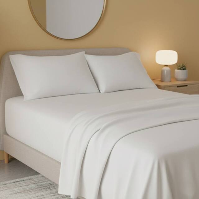 Snug City Flannelette Flat Sheet Soft Brushed Cotton Bedding for Warmth Comfort in White - Size: Single - image 1