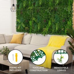 Monstershop Alina Artificial Wall Tile - 100cm x 100cm in Green - Size: 100 cm x 100 cm - thumbnail 2