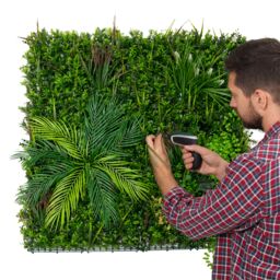 Monstershop Alina Artificial Wall Tile - 100cm x 100cm in Green - Size: 100 cm x 100 cm - thumbnail 4