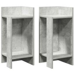 Berkfield Home Side Tables 2 pcs with Shelf Concrete Grey 25.5x27x60 cm - thumbnail 2