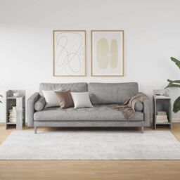 Berkfield Home Side Tables 2 pcs with Shelf Concrete Grey 25.5x27x60 cm - thumbnail 3