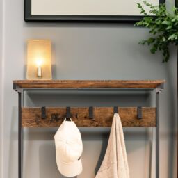 Rafaelo Mobilia Industrial Hall Tree Large Hall Stand in Brown - thumbnail 3