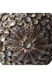 KDMD Boho Sea Shell Lamp - Chocolate Twist Oval, 15cm Coastal Decor - thumbnail 3