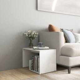 Berkfield Home Side Table White 59x36x38 cm Engineered Wood - Size: 59 x 36 x 38 cm