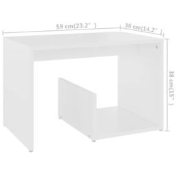 Berkfield Home Side Table White 59x36x38 cm Engineered Wood - Size: 59 x 36 x 38 cm - thumbnail 6