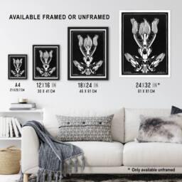 "Artery8 April Flower Vintage Black White Vintage Wall Art Print Graag - Size: W12"" x H16""" - thumbnail 3
