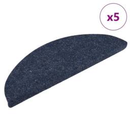 Berkfield Home Self-adhesive Stair Mats 5 pcs Blue 56x17x3 cm Needle Punch - Size: Medium - thumbnail 2