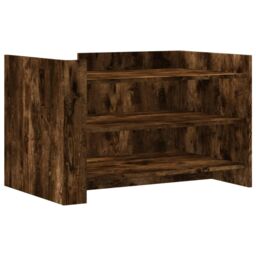 Berkfield Home Coffee Table Smoked Oak 80x50x50 cm Engineered Wood in Brown - Size: 80 x 50 x 50 cm - thumbnail 2