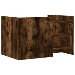 Berkfield Home Coffee Table Smoked Oak 80x50x50 cm Engineered Wood in Brown - Size: 80 x 50 x 50 cm - thumbnail 6