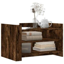 Berkfield Home Coffee Table Smoked Oak 80x50x50 cm Engineered Wood in Brown - Size: 80 x 50 x 50 cm - thumbnail 3