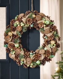 Dibor Giant Foliage Xmas Decor Wreath Front Door Christmas Wreath 50cm - thumbnail 1
