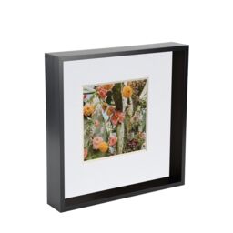 "Nicola Spring 3D Deep Box Photo Frame - 10 x 10"" with 6 x 6"" Mount - White Mount in Black" - thumbnail 1