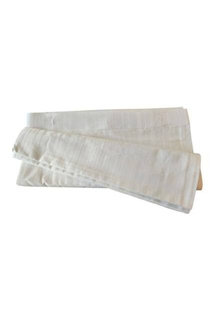 Vision Satin Stripe Polycotton Shower Curtain Button Hole Header 180 x 188cm in White - Size: 180 cm width x 180 cm drop - image 1