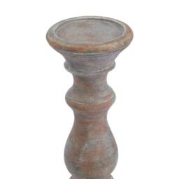 Lemon Pavilion Furniture and Decor Siena Column Candle Holder - Ceramic - L11 x W11 x H30 cm - Brown - thumbnail 2