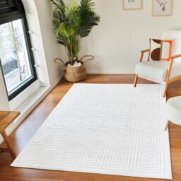 Livabliss Le Mans-Modern Beige Grey White 3D High & Low Pile Textured In- & Outdoor Rug - Size: 80 cm x 150 cm - thumbnail 7