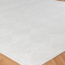 Livabliss Le Mans-Modern Beige Grey White 3D High & Low Pile Textured In- & Outdoor Rug - Size: 80 cm x 150 cm - thumbnail 6