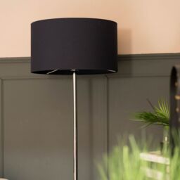 ValueLights Charlie Chrome Floor Lamp with Large Blue Shade in Silver - thumbnail 3